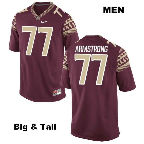 Men's NCAA Nike Florida State Seminoles #77 Christian Armstrong College Big & Tall Red Stitched Authentic Football Jersey VGW8069TL